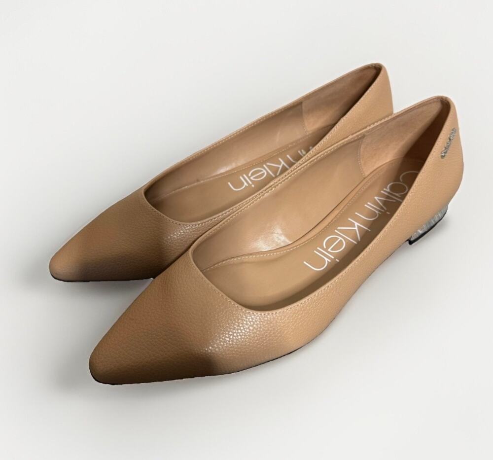Calvin Klein Emerin Women’s Size 7M Tan Nude Pointed Toe Ballet Flats